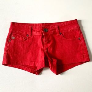 *Just USA Red Cut Off Denim Shorts Size Small